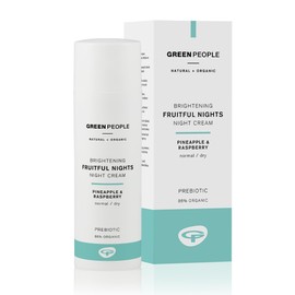 Green People Fruitful Nights Night Cream 50ml | Natural & Organic Night Moisturiser with Rosehip for Dry, Tired, Normal & Combination Skin | Paraben Free & Ethyl Alcohol Free | Cruelty Free & Vegan