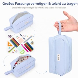 Yoeege U49YX003L Aesthetic Pencil Case for Students Girls Adults Women - Blue
