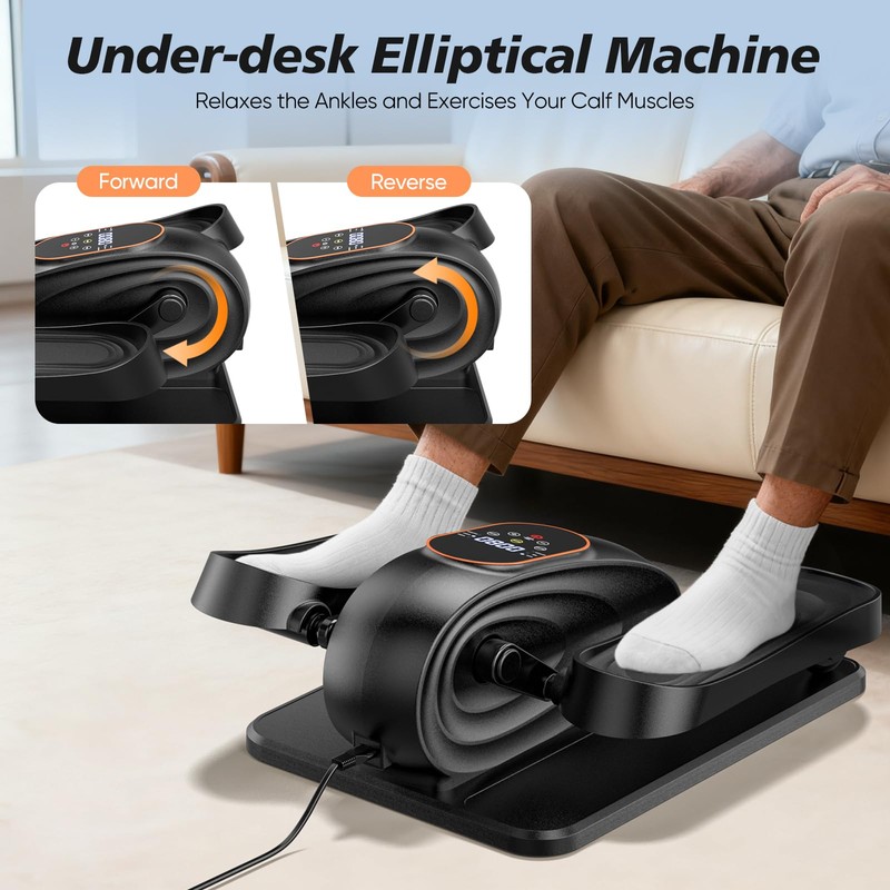 Under Desk Elliptical Machine for Senior, Quiet Motorized Leg Exerciser