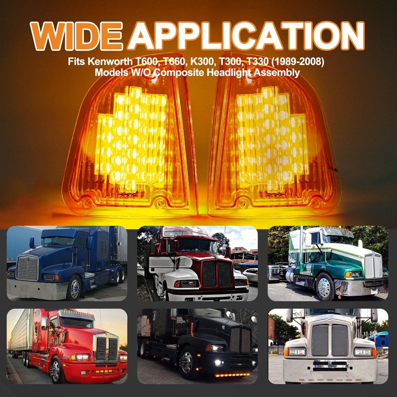 Wodvyss 29 Amber LED Front P/T/C Light Assembly Replacement for