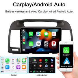Hac Sa Beach for Toyota Camry Radio 2000-2006 Car Stereo 9" IPS HD Touchscreen Carplay Android Auto Android 13 GPS Navigation with Free Backup Camera SCW DSP (4GB RAM+64GB ROM)