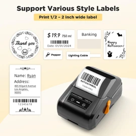 SUPVAN T50M Pro Bluetooth Label Maker Machine with Tape, Wide Waterproof Label, Versatile App with 40 Fonts and 450+ Icons, Inkless Labeler for Home, Kitchen, School, Office Organization
