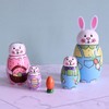 Wooden Russian Nesting Dolls Rabbit Shape Wood Nesting Dolls for