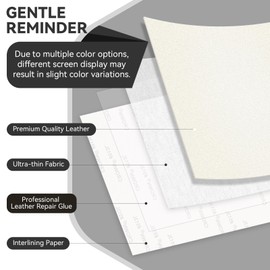 EMORBALS 2 Pcs 8 * 11 Inch Leather Repair Patches, Self Adhesive Leather Patches for Couch, Furniture, Chair, Car Seat(White)