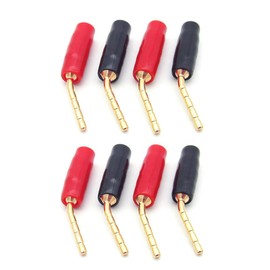LOYELEY 8pcs 2mm Pin Type Audio Banana Plug Screw in Solderless Audio Cable Terminal Plug Speaker Cable Terminal Block Pin Plug Mini Plug Solder-Free Pure Copper Gold Plated