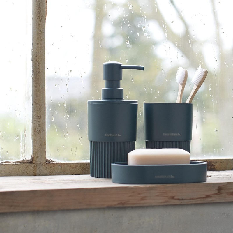 Sealskin Brave Dark Green Plastic Soap Dish with Removable Tray