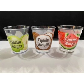 CAPTAIN MORGAN SHOT GLASS (HEAVY PLASTIC) SPECIALTY SET OF 3