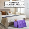 LINMAGCO Storage Ottoman Folding Foot Stool Velvet Ottoman Foot Rest