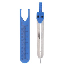 Telituny Medical Vernier Caliper, ECG Caliper, 0-2.4 Inch Stainless Steel Measuring Ruler, ECG Divider, Ruler, Measuring Tool for Measurement, Nursing, Measuring Electrocardiographs with Adjustable Screws (Blue)