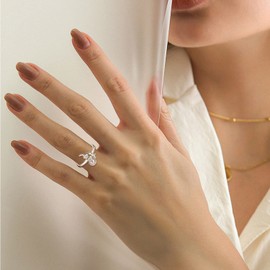 Elephant Ring 925 Sterling Sliver Pearl ring