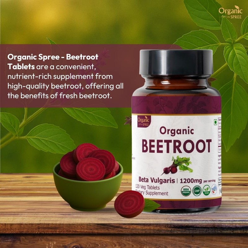 ORGANIC SPREE Beetroot 120 Tablets | Beta Vulgaris (Beetroot) |