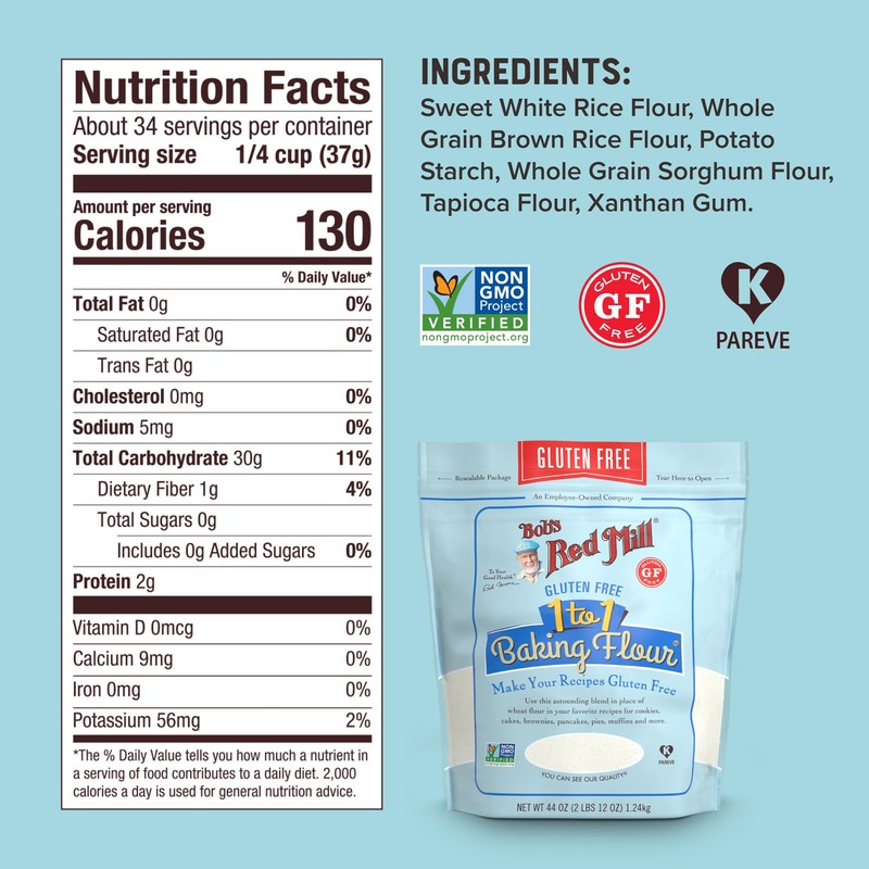 Bob's Red Mill Gluten Free 1 to 1 Baking Flour,
