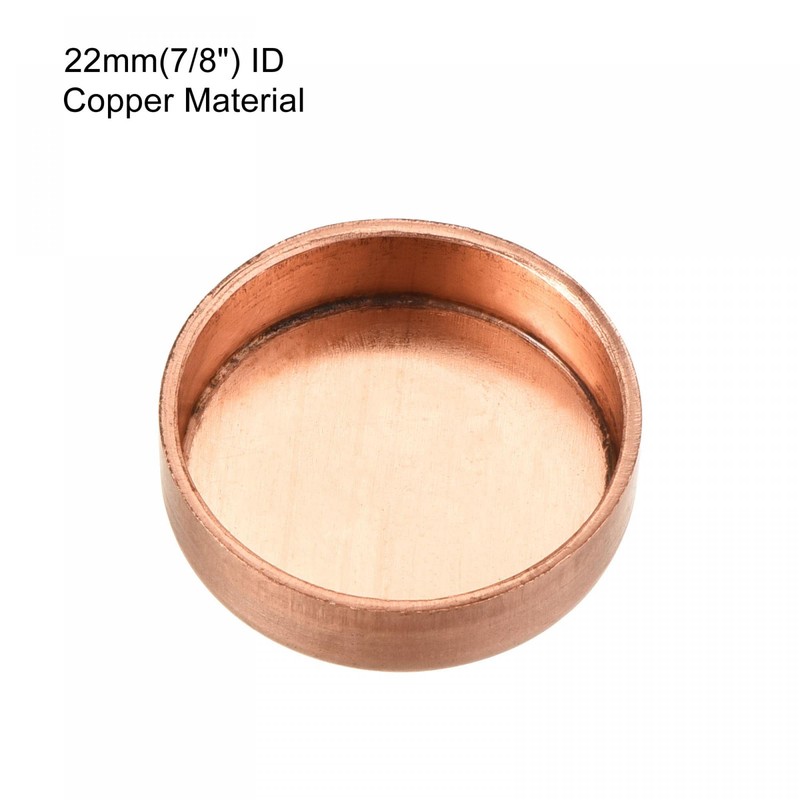 sourcing map Pack of 3 Copper End Cap Plug Connector