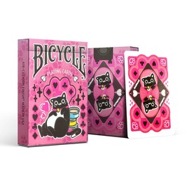 Bicycle Cat Cute Kawaii Anime Pet Playing Cards, Pink, 1 Deck