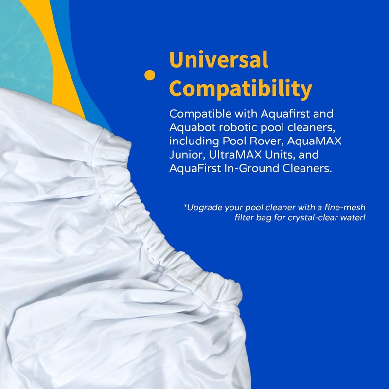 Blue Wave Aquafirst & Aquabot Pool Cleaner Replacement Filter Bag,White