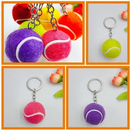 Operitacx 6pcs Tennis Ball Keychain Sports Ball Key Ring Small Tennis Pendant Charm Bag Purse Wallet Decoratio for Tennis Sports Lovers