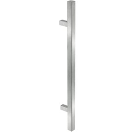 Gedotec Front Door Fitting Stainless Steel Door Fitting Entrance Door Square Bumper Handles Straight - 8031 | Handle Bar Length 410 mm | Bar Handle 25 x 25 mm | 1 Piece - Design Front Door Handle with