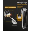 EBEWANLI Stainless Steel Straight Nail Clipper with Catcher - Ultra