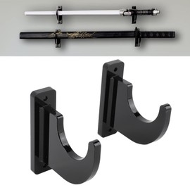 Lightsaber Holder, Acrylic Wall Mount for Swords, Knives, Axes, 2 PCS Strong Load Bearing Adjustable Hook, Suitable for Home, Office, 8mm Thick, Black