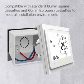 MelkiSmart Wi-Fi Thermostat – 002 Series Programmable Touch Screen Thermostat Suitable for Heating Two/Four Tubes/Boiler Compatible with Alexa,Google Home,IFTTT