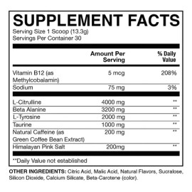 Pre Entreno Cbum Essential Pwo Raw Nutrition 30 Servicios Sabor Fruit Burst