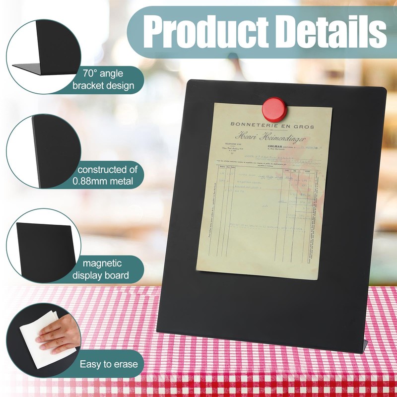 Fainne Magnetic Bulletin Board with Easel Stand Mini Black Magnet