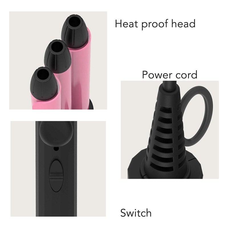 Waver Curling Iron Mini Portable 3 Barrel Hair Crimper Wand