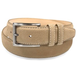 19000 Men's Suede Belt Genuine Leather Casual Dress Belt 1-3/8"(35mm) Wide (Taupe, 42)