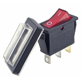 3-Pin Rocker Switch Illuminated at 230V 15A with Waterproof Cover (1)