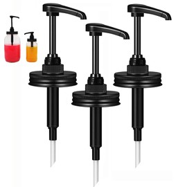 Mason Jar Honey & Syrup Pump Dispenser Lid fit 3.38 Inch Wide Mouth,Food Grade Pumps and Stainsteel Steel Lids for Honey, Coffee, Condiments, NO Rust, NO JAR QurHapzy