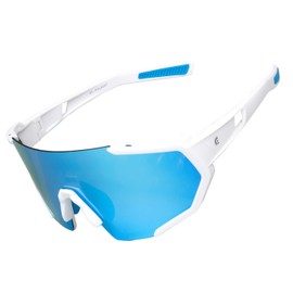 Gorics (GS-POLA547 REVO) Polarized Sunglasses, Sports Sunglasses, Polarized Lenses, Blue, UV Protection, Men's, Women's, Lightweight, Large Lenses, Pain-Resistant, Road Bike, Bicycle, Baseball