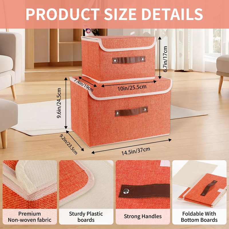 SnYuGr Large Storage Bin with Lid Storage Boxes,Collapsible Linen Storage