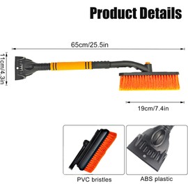 magnetspiele Ice Scraper Car with Broom, Car Ice Scraper, Snow Brush, Car Removable Ice Scraper, 2 in 1 Car Ice Scraper Cleaning Brush Tool for Snow Removal (A)