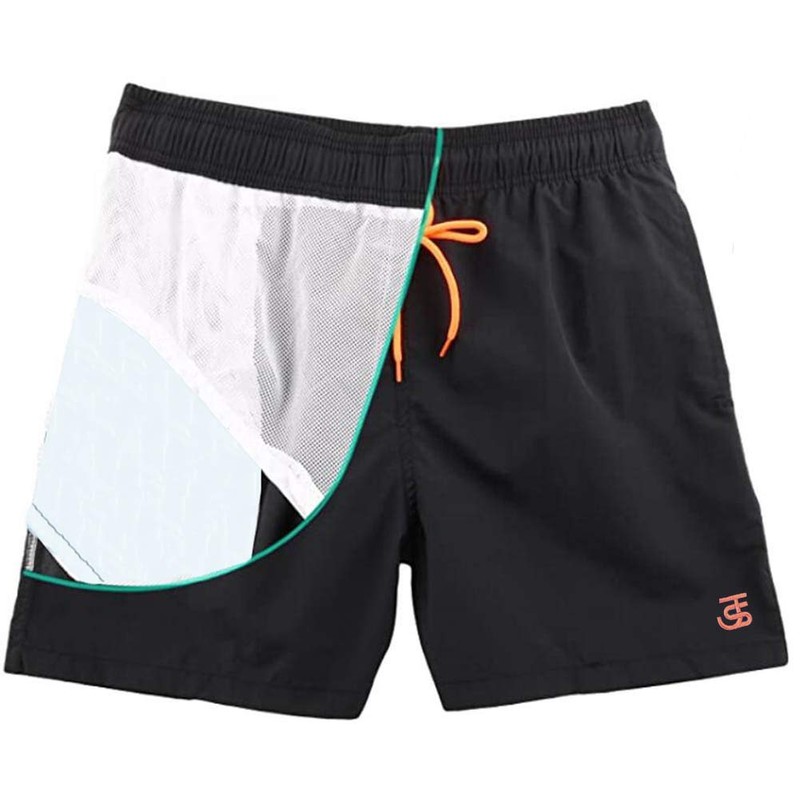 JustSun Men's Quick-Drying Board Shorts with Mesh Lining and Adjustable