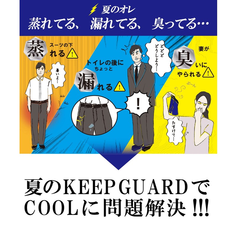 KEEP GUARD Men's Boxer Shorts, Urinary Leak, Cool Contact, Incontinence,
