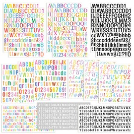 15 Sheets Letter Stickers, Letter Stickers, Colourful Vinyl Letter Stickers, Large Small and Numbers, Letter Number Stickers for Gifts, Congratulations Card, Scrapbooking