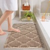 ZALL Tan Waffle Bath Mat,Super Absorbent Non Slip Bathroom Rug,Brown