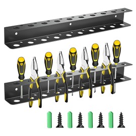 TSUMAZRURE Screwdriver Wall Rack, Screw Driver Holder and Screwdriver Rack, Tool Organizer Rack with Screw Driver Holders Organizers, Wall Mounted Tool Rack for Garage Tool Storage Rack (black)