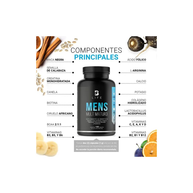 Multivitamico Para Hombre Mayor De 40 Años 180 Cáps B