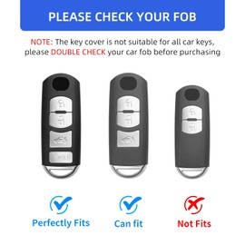OFFCURVE for Mazda Key Fob Cover Car Key Fob Case Soft TPU Full Protector Mazda 2 3 5 6 8 CX3 CX4 CX5 CX7 CX9 Atenza Axela MX5 Speed3 Miata Car Accessories Smart Keyless Car Key Holder, Black