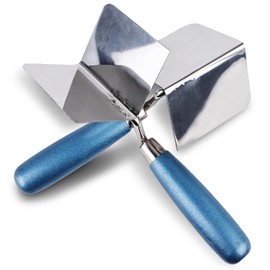 TOATELU Corner Trowel Rustproof Corner Trowel for Plasterwork: 2-Piece Corner Trowel 80 x 60 mm, External Corner Trowel, Plaster and Corner Spatula with Soft Handle for Working Inner Corners in Walls,