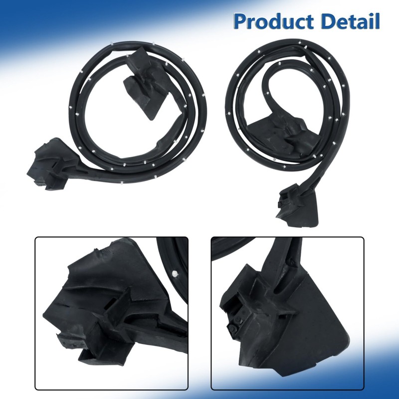 Black Door Trim Molding Left and Right Kit Rubber Sealing