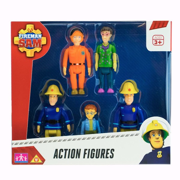 Fireman Sam Action Figures 5-pack, scaled play preschool poseable figures,