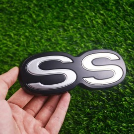 Unbranded Black Silver For 1971 Rear Bumper Chevelle El Camino Super Sports "SS" Emblem