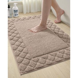 LUMI Bathroom Rugs Mat 24"x36", Extra Soft and Absorbent Microfiber Bath Rugs, Non-Slip Plush Shaggy Bath Carpet, Machine Wash Dry, Bath Mat for Bathroom Floor, Sinks, Tub and Shower, Taupe