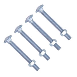 TERF® M10 X 30mm Cup Square Carriage Bolt and Nut M10 (10mm) X 30mm Coach Bolts with Hexagon Nuts - Pack of 4