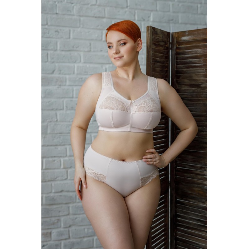 Full Cup Bra, Soft Minimiser, Without Underwire, with Lace, Large