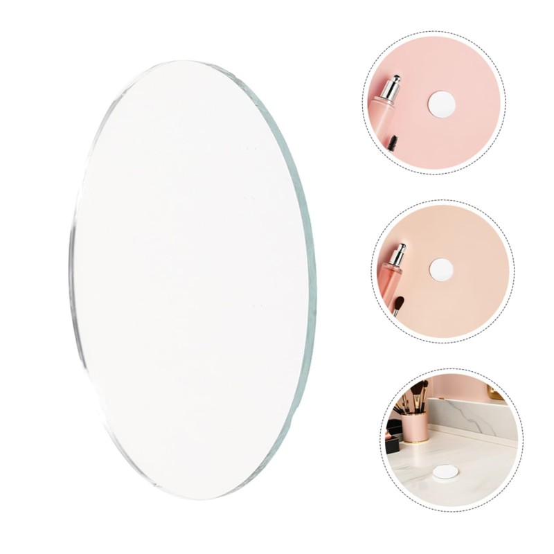Healeved 20pcs Small Round Glass Mirrors Circle Glass Mirrors Tiles