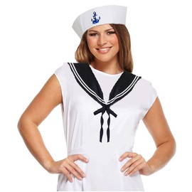 fancy dress sailors includes hat with embroidered anchor and scarf