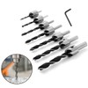 Eeych 7Pcs Countersink Drill Bits HSS with 1 Hex Key
